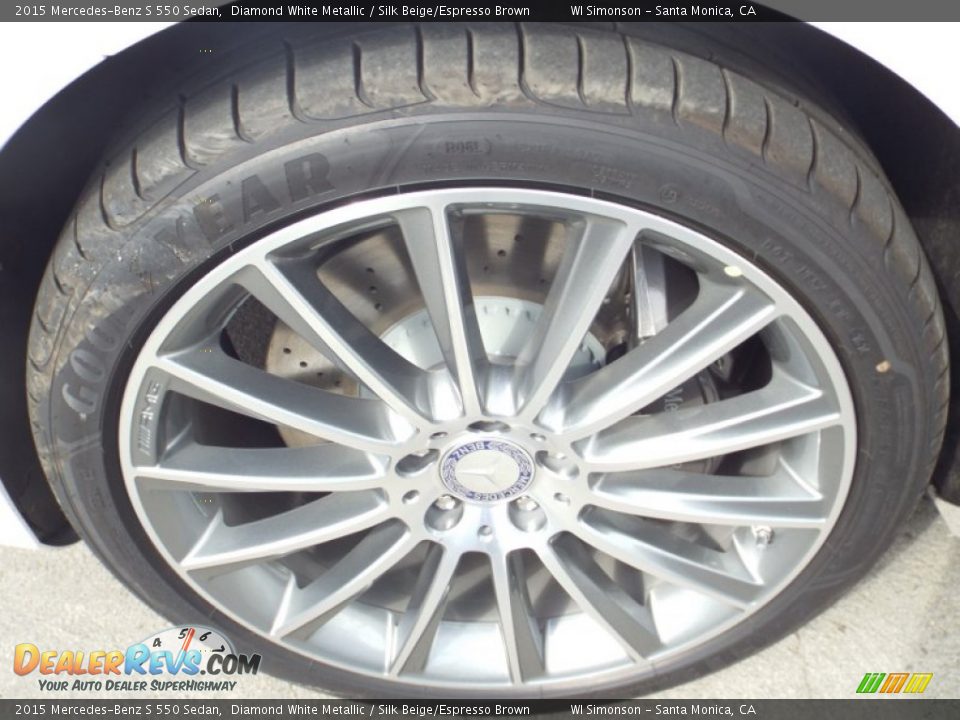 2015 Mercedes-Benz S 550 Sedan Diamond White Metallic / Silk Beige/Espresso Brown Photo #10
