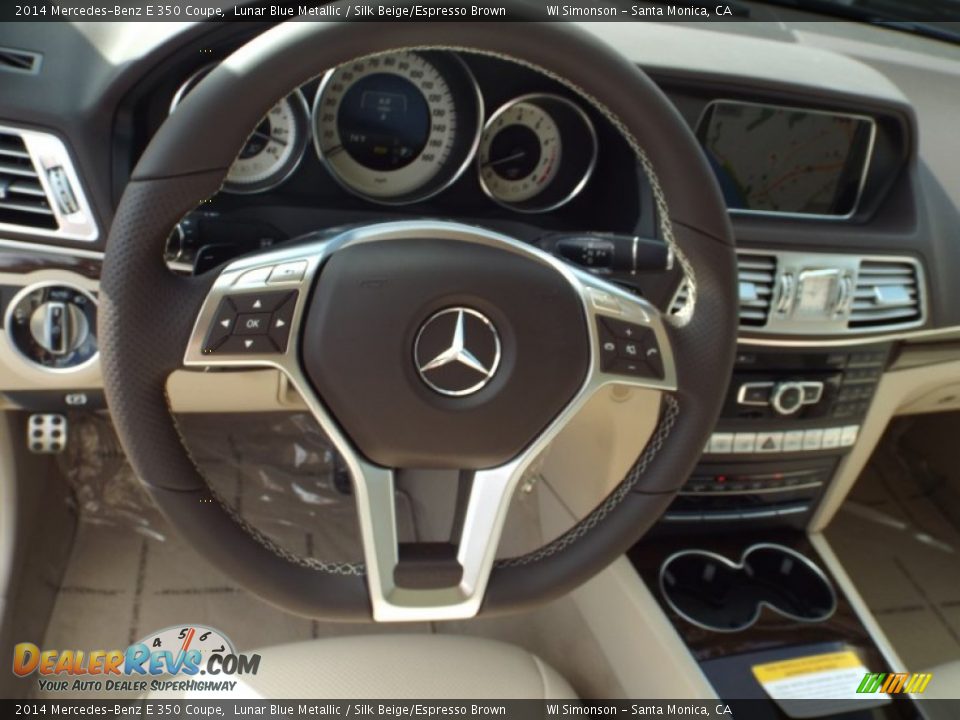 2014 Mercedes-Benz E 350 Coupe Lunar Blue Metallic / Silk Beige/Espresso Brown Photo #9