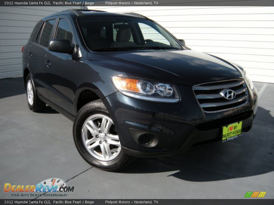 2012 Hyundai Santa Fe GLS Pacific Blue Pearl / Beige Photo #2