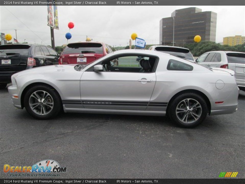 2014 Ford Mustang V6 Premium Coupe Ingot Silver / Charcoal Black Photo #3