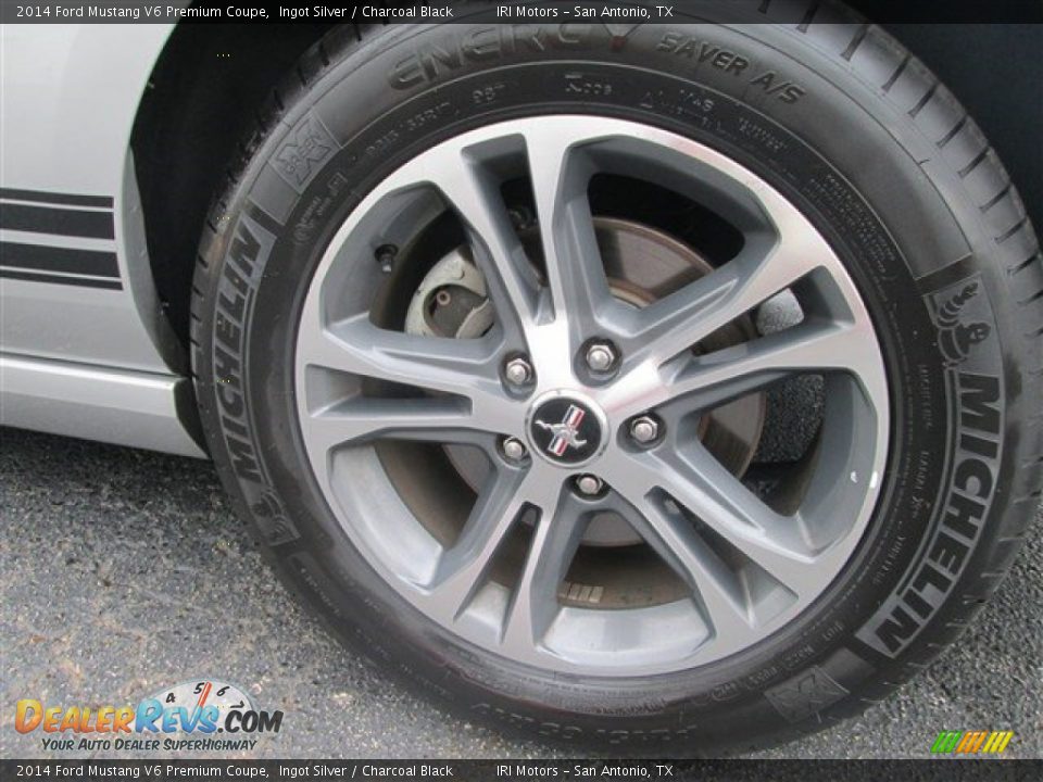 2014 Ford Mustang V6 Premium Coupe Ingot Silver / Charcoal Black Photo #4
