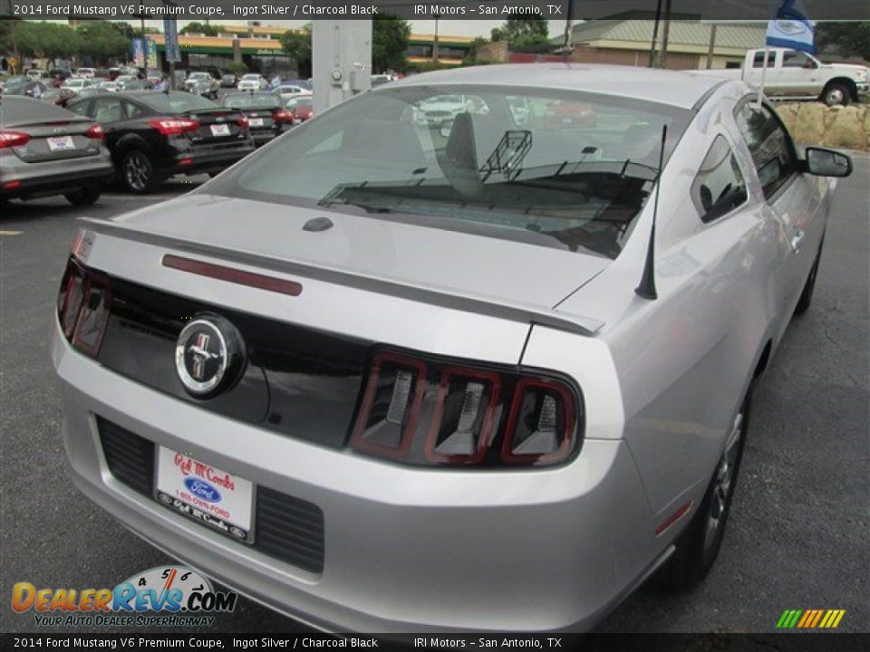 2014 Ford Mustang V6 Premium Coupe Ingot Silver / Charcoal Black Photo #7