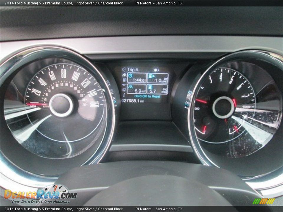 2014 Ford Mustang V6 Premium Coupe Ingot Silver / Charcoal Black Photo #18