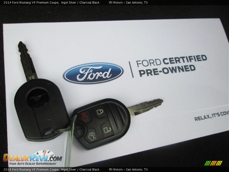 2014 Ford Mustang V6 Premium Coupe Ingot Silver / Charcoal Black Photo #20