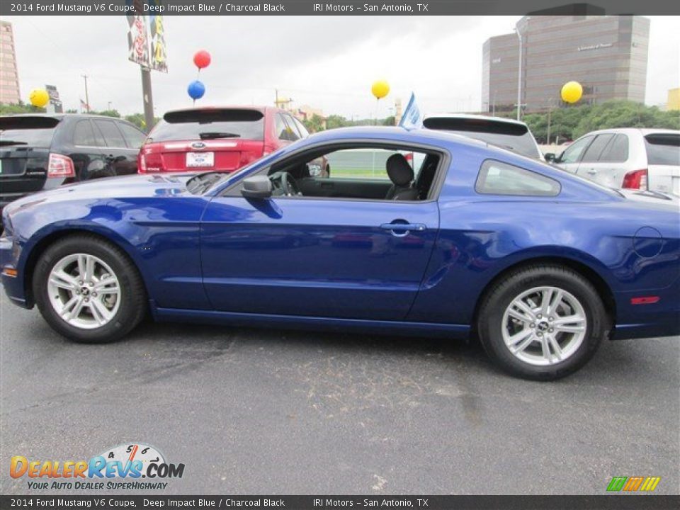 2014 Ford Mustang V6 Coupe Deep Impact Blue / Charcoal Black Photo #3