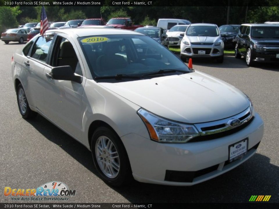 2010 Ford Focus SE Sedan White Suede / Medium Stone Photo #1