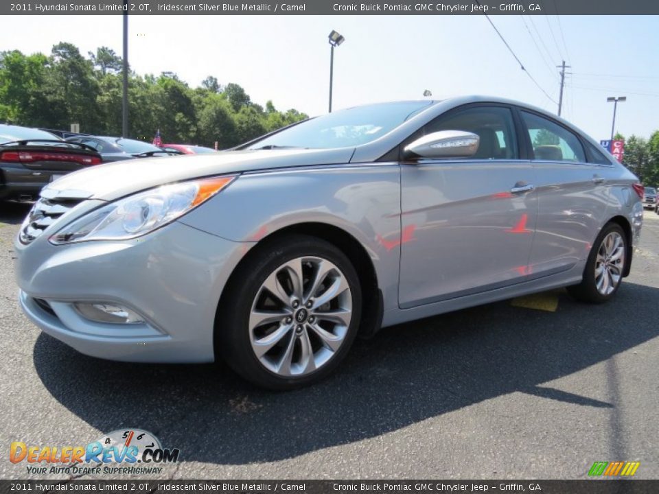 2011 Hyundai Sonata Limited 2.0T Iridescent Silver Blue Metallic / Camel Photo #3