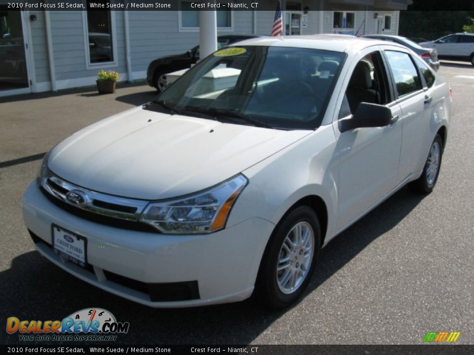2010 Ford Focus SE Sedan White Suede / Medium Stone Photo #3