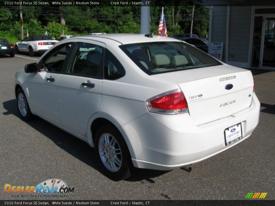 2010 Ford Focus SE Sedan White Suede / Medium Stone Photo #5