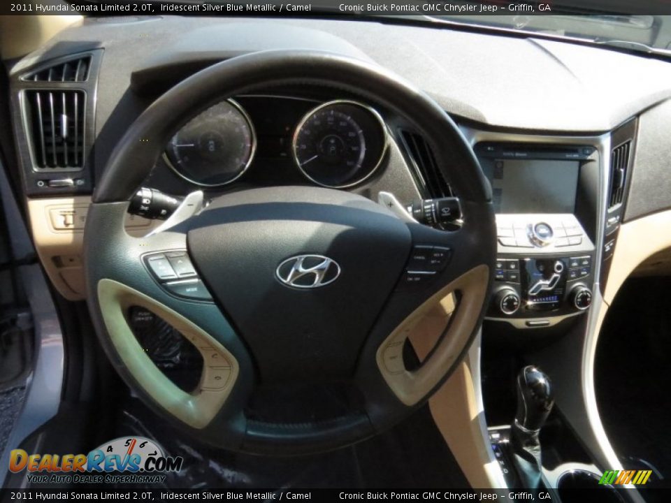 2011 Hyundai Sonata Limited 2.0T Iridescent Silver Blue Metallic / Camel Photo #14