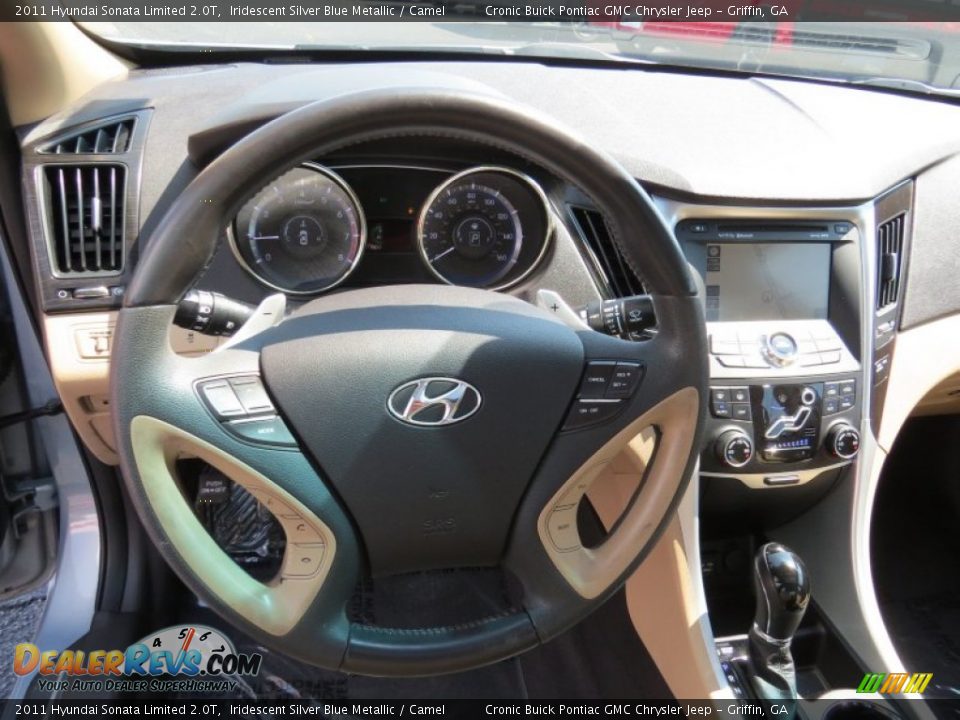 2011 Hyundai Sonata Limited 2.0T Iridescent Silver Blue Metallic / Camel Photo #15