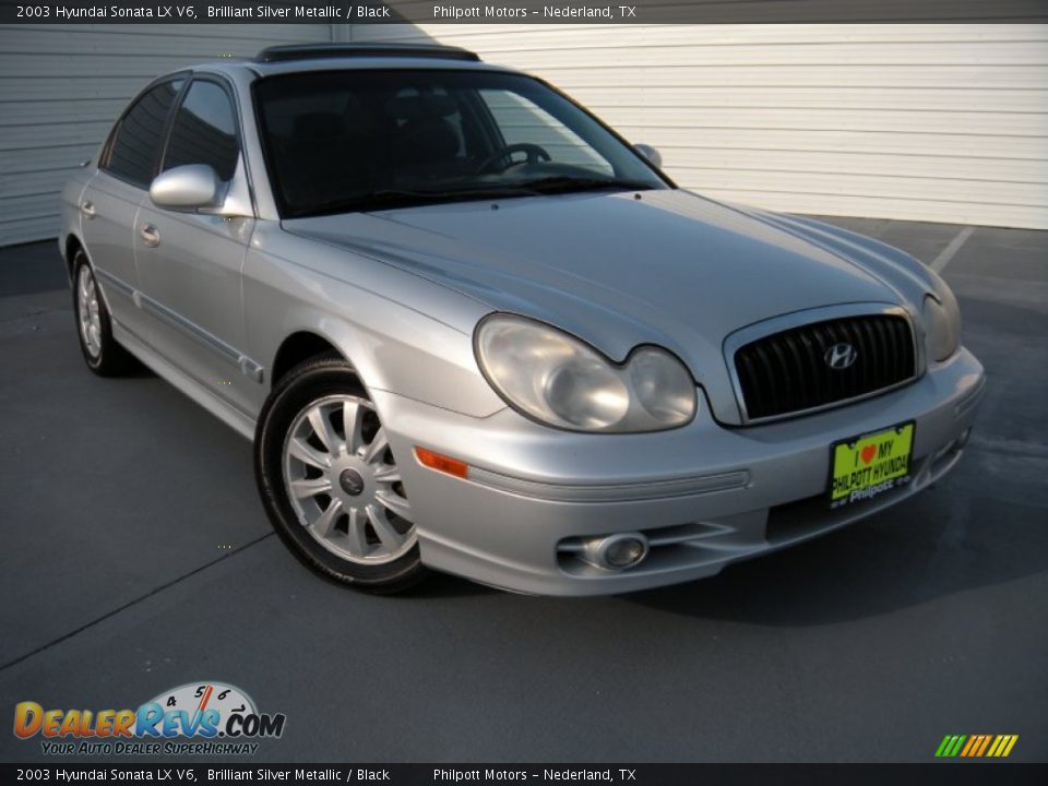 2003 Hyundai Sonata LX V6 Brilliant Silver Metallic / Black Photo #2