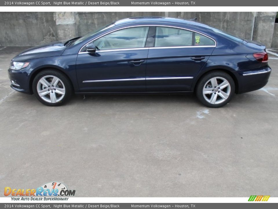 2014 Volkswagen CC Sport Night Blue Metallic / Desert Beige/Black Photo #5