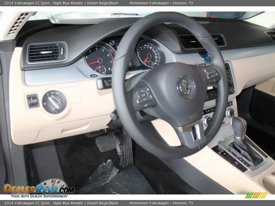 2014 Volkswagen CC Sport Night Blue Metallic / Desert Beige/Black Photo #15
