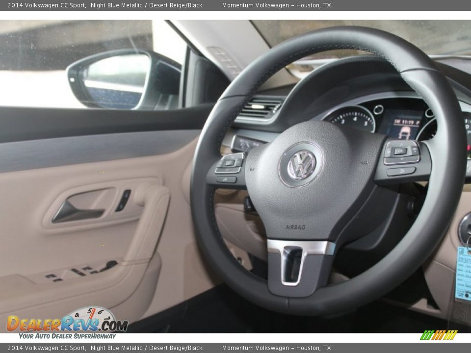 2014 Volkswagen CC Sport Night Blue Metallic / Desert Beige/Black Photo #26