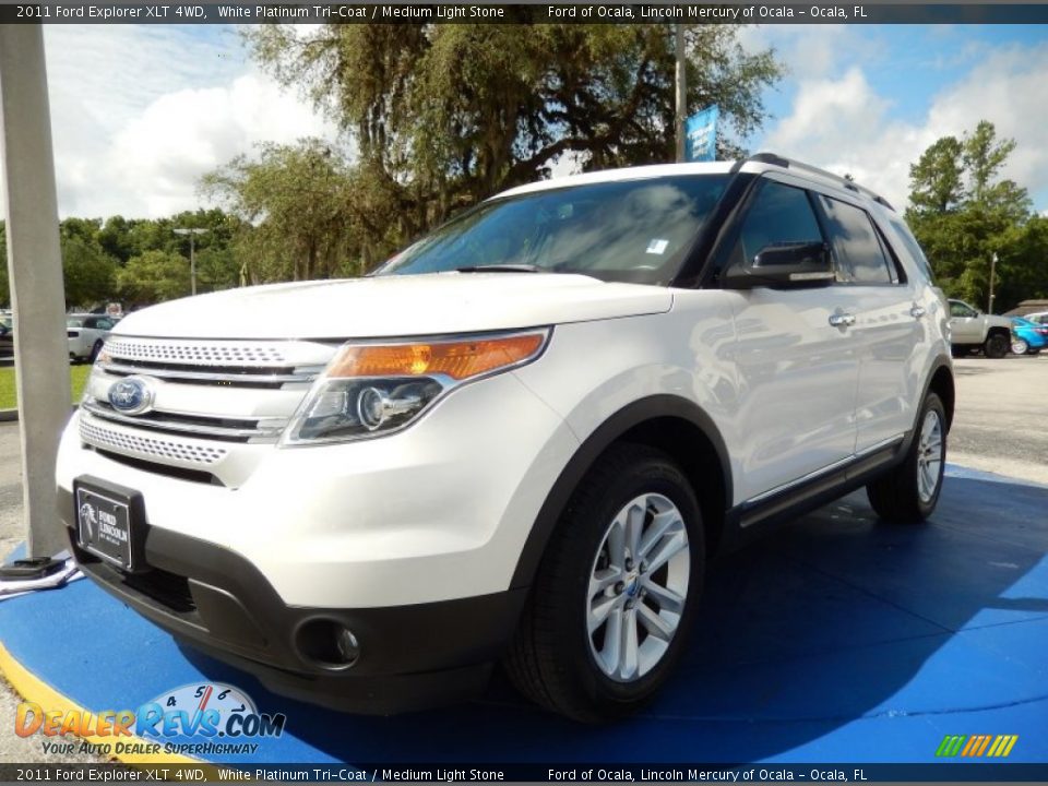 2011 Ford Explorer XLT 4WD White Platinum Tri-Coat / Medium Light Stone Photo #1