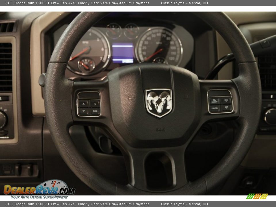 2012 Dodge Ram 1500 ST Crew Cab 4x4 Black / Dark Slate Gray/Medium Graystone Photo #7