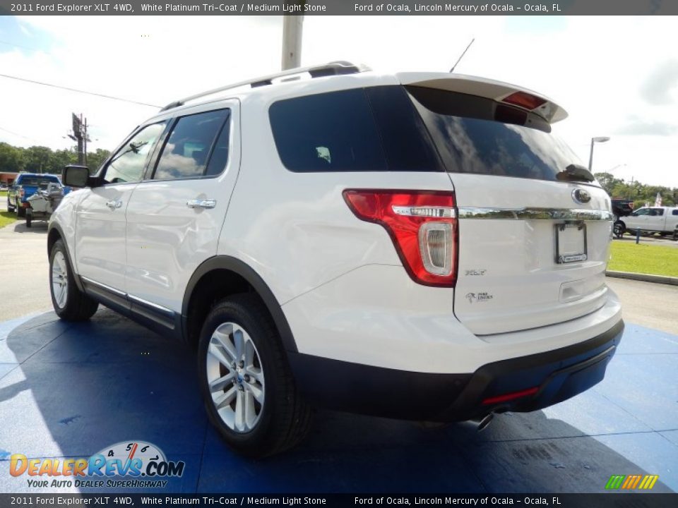 2011 Ford Explorer XLT 4WD White Platinum Tri-Coat / Medium Light Stone Photo #3
