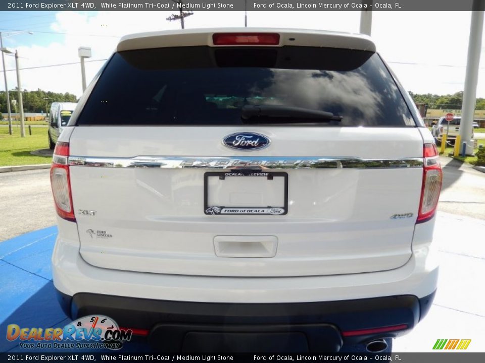 2011 Ford Explorer XLT 4WD White Platinum Tri-Coat / Medium Light Stone Photo #4