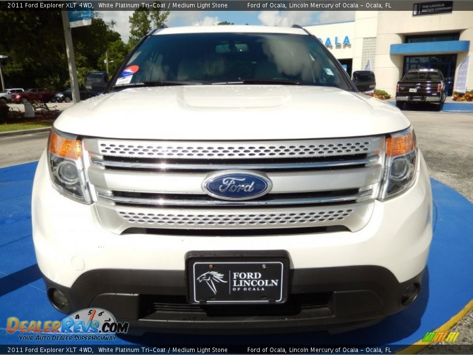2011 Ford Explorer XLT 4WD White Platinum Tri-Coat / Medium Light Stone Photo #8