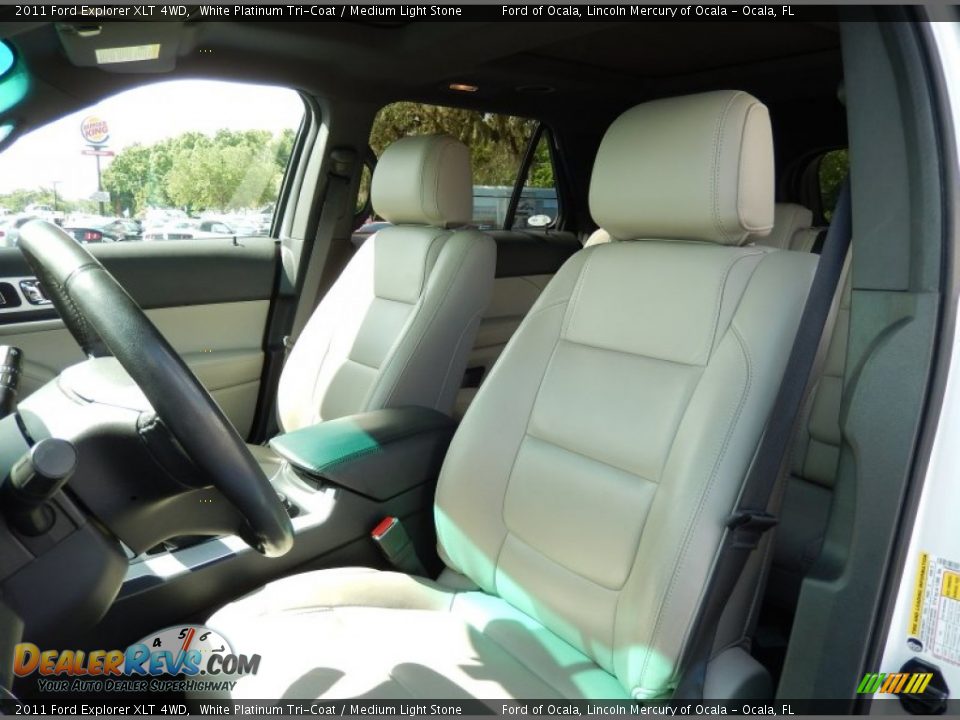 2011 Ford Explorer XLT 4WD White Platinum Tri-Coat / Medium Light Stone Photo #15