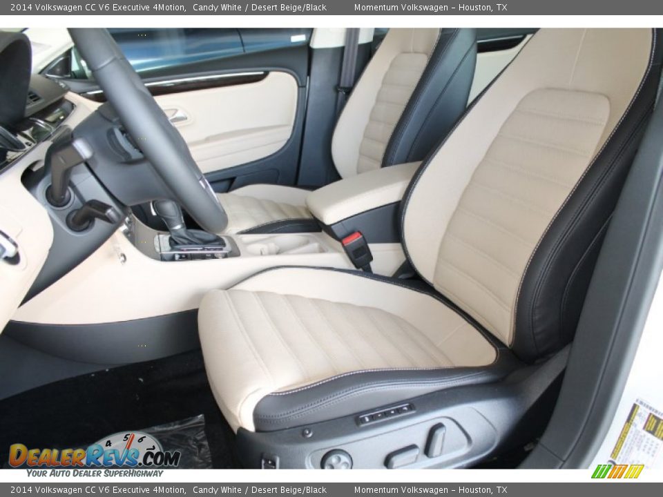 2014 Volkswagen CC V6 Executive 4Motion Candy White / Desert Beige/Black Photo #14