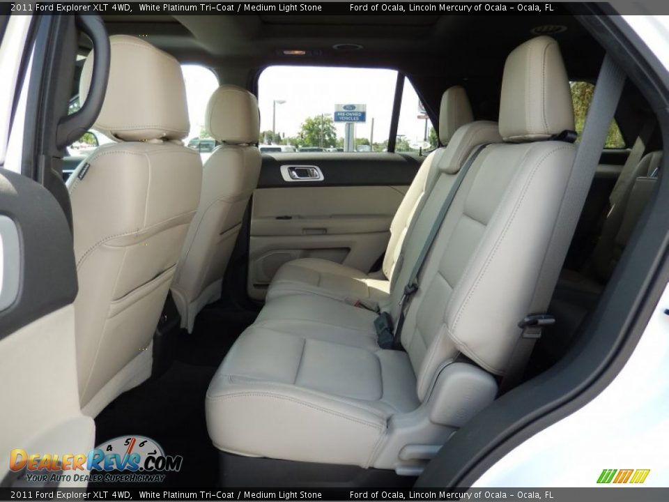 2011 Ford Explorer XLT 4WD White Platinum Tri-Coat / Medium Light Stone Photo #17
