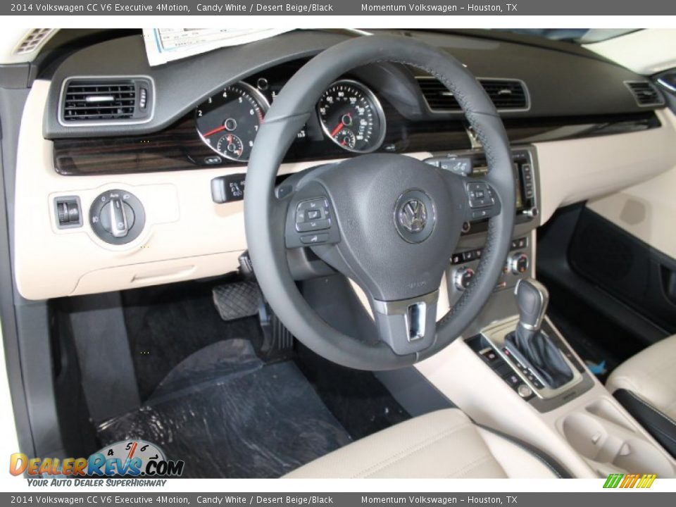 2014 Volkswagen CC V6 Executive 4Motion Candy White / Desert Beige/Black Photo #15
