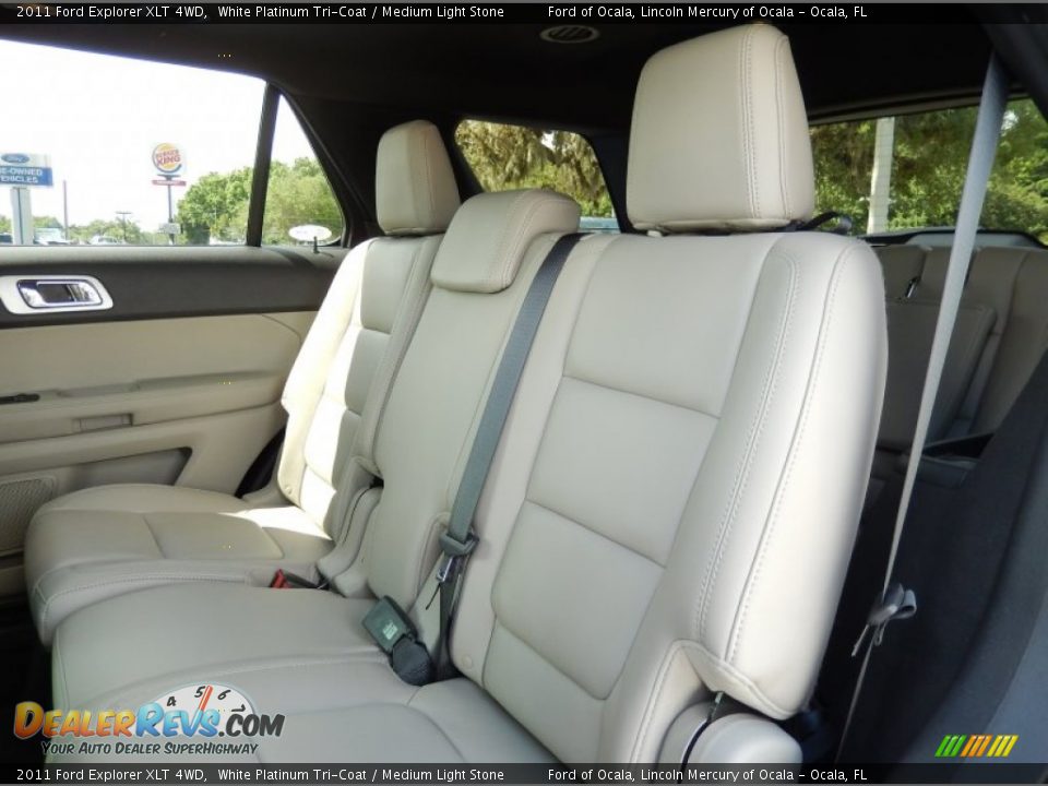 2011 Ford Explorer XLT 4WD White Platinum Tri-Coat / Medium Light Stone Photo #18