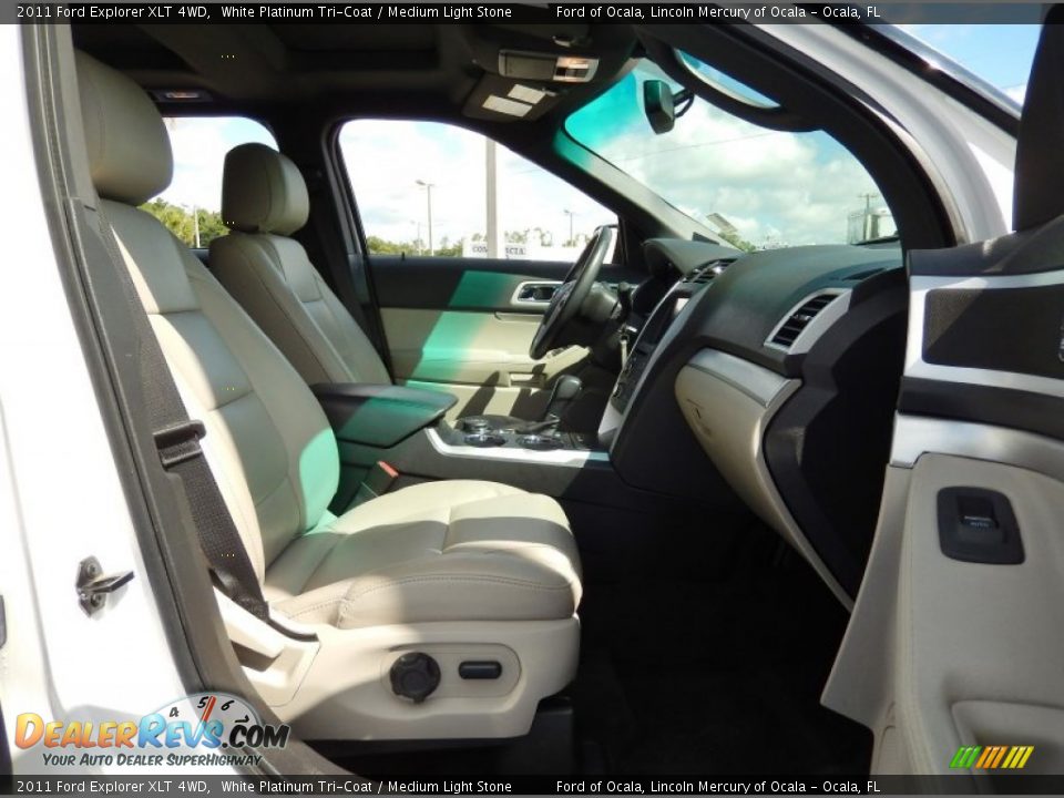 2011 Ford Explorer XLT 4WD White Platinum Tri-Coat / Medium Light Stone Photo #20