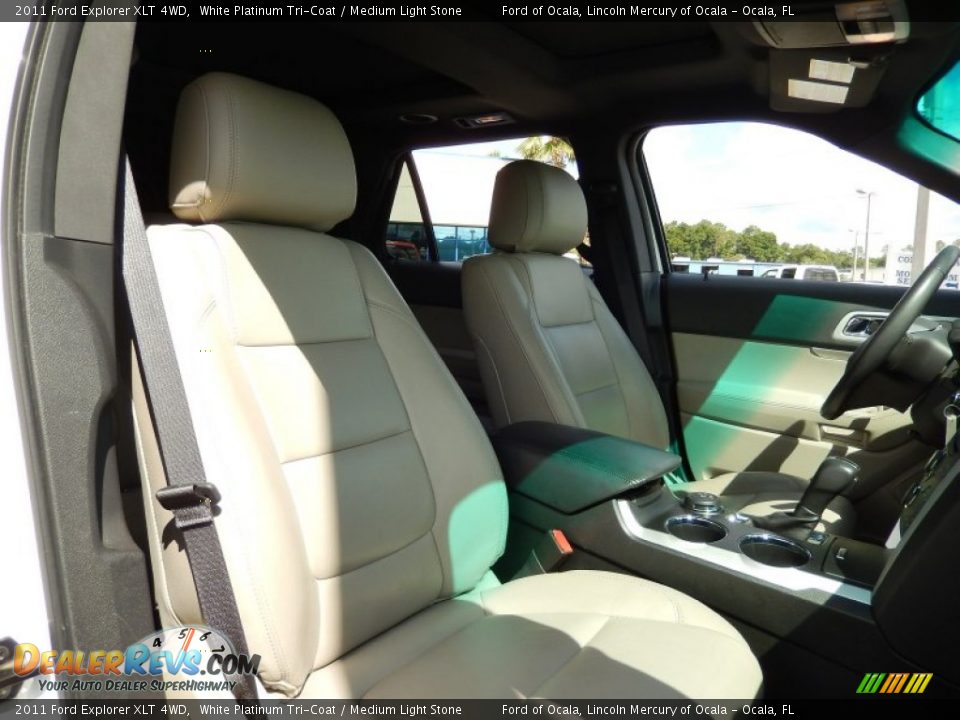 2011 Ford Explorer XLT 4WD White Platinum Tri-Coat / Medium Light Stone Photo #21