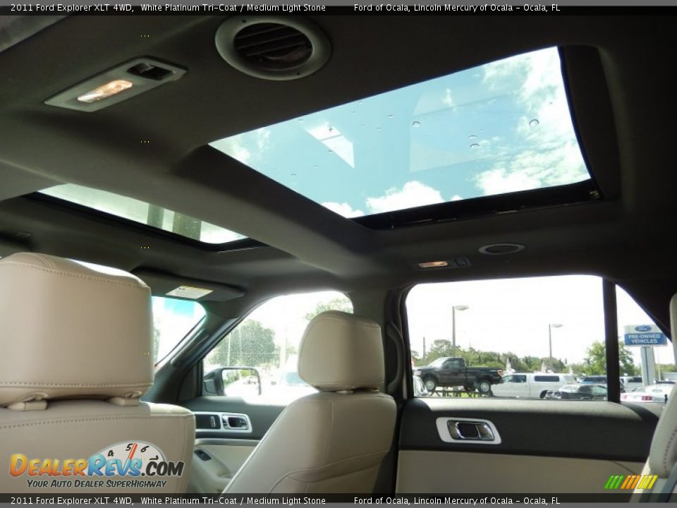 2011 Ford Explorer XLT 4WD White Platinum Tri-Coat / Medium Light Stone Photo #22