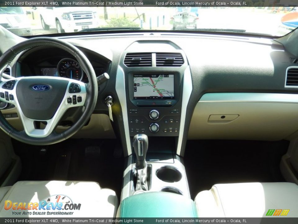 2011 Ford Explorer XLT 4WD White Platinum Tri-Coat / Medium Light Stone Photo #23