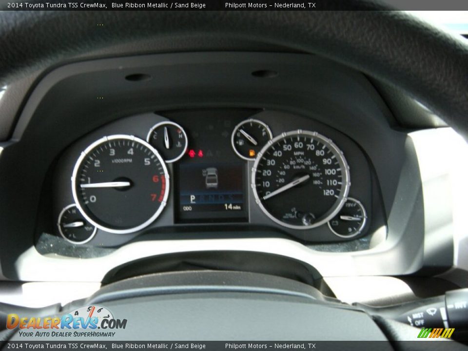 2014 Toyota Tundra TSS CrewMax Blue Ribbon Metallic / Sand Beige Photo #35
