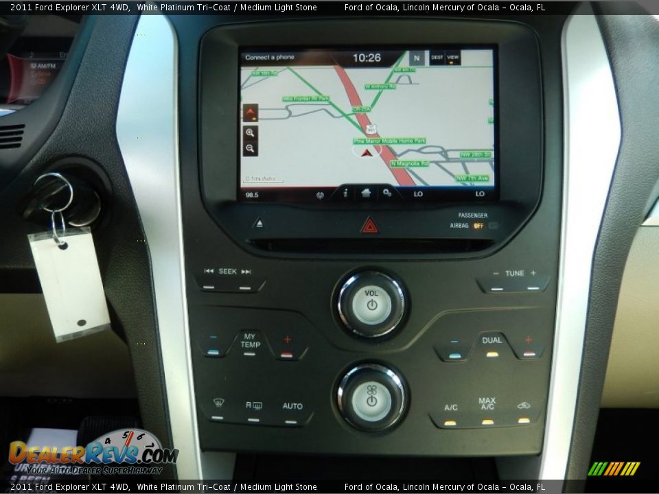 2011 Ford Explorer XLT 4WD White Platinum Tri-Coat / Medium Light Stone Photo #26