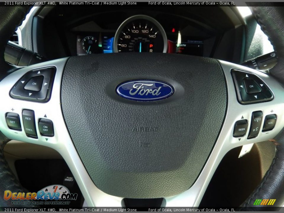 2011 Ford Explorer XLT 4WD White Platinum Tri-Coat / Medium Light Stone Photo #29