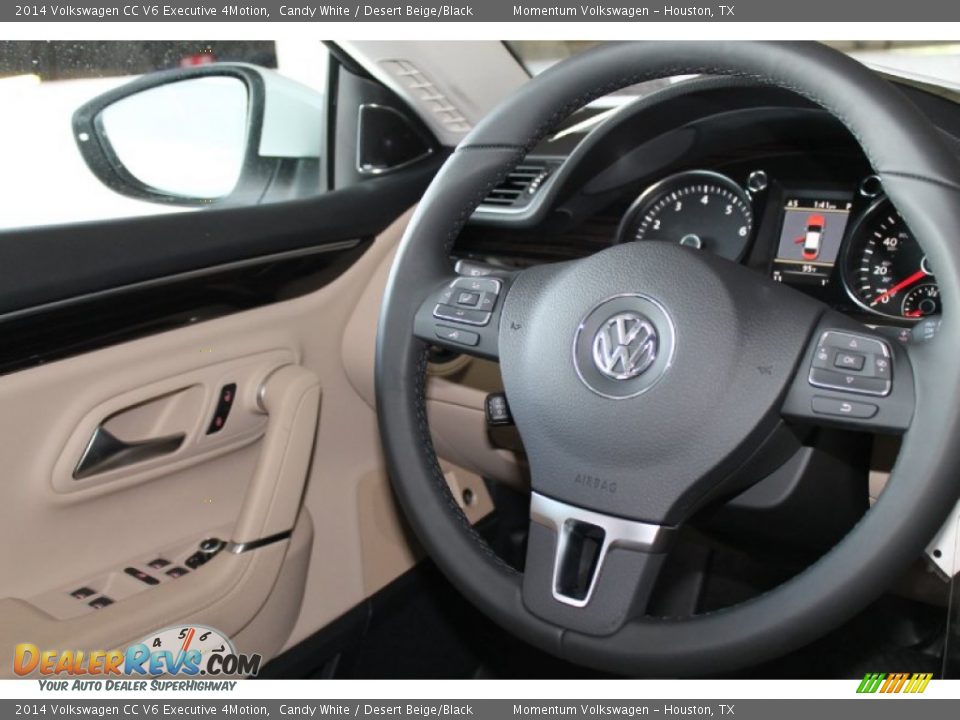 2014 Volkswagen CC V6 Executive 4Motion Candy White / Desert Beige/Black Photo #28