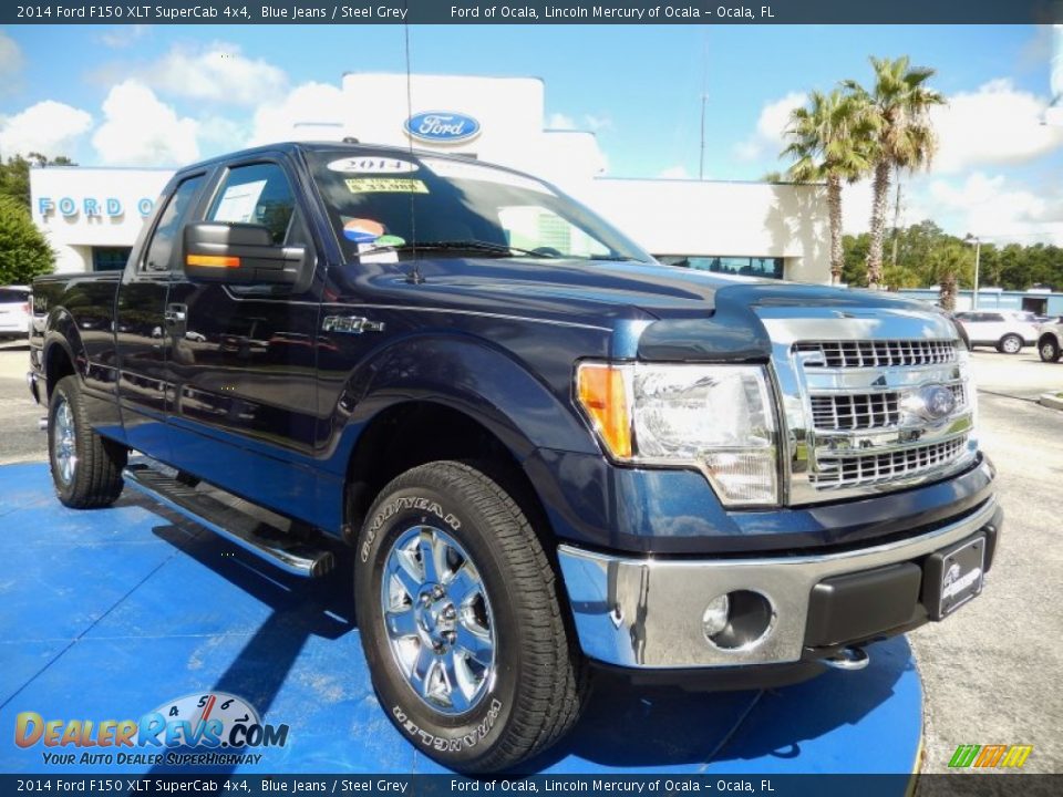 2014 Ford F150 XLT SuperCab 4x4 Blue Jeans / Steel Grey Photo #8
