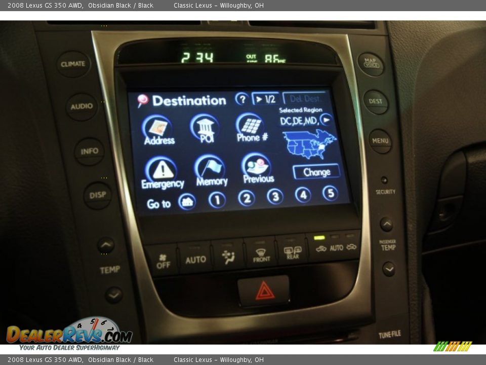 2008 Lexus GS 350 AWD Obsidian Black / Black Photo #17