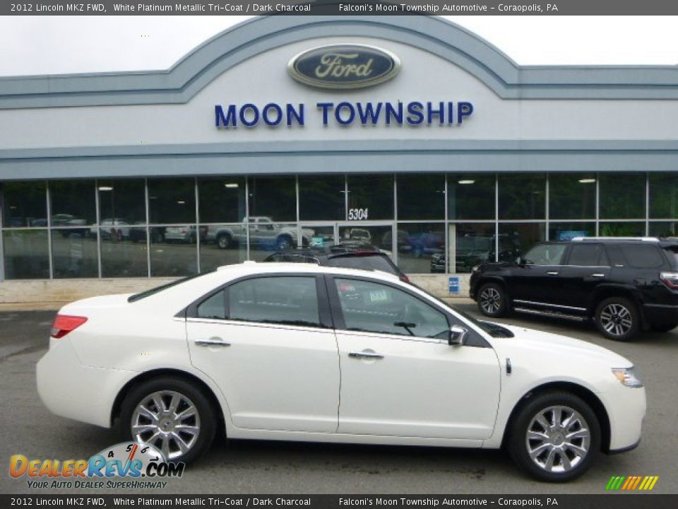 2012 Lincoln MKZ FWD White Platinum Metallic Tri-Coat / Dark Charcoal Photo #1