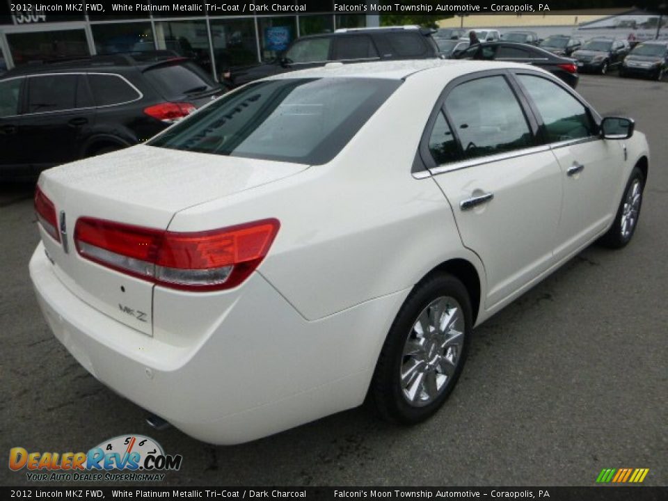 2012 Lincoln MKZ FWD White Platinum Metallic Tri-Coat / Dark Charcoal Photo #2