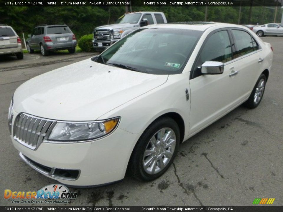 2012 Lincoln MKZ FWD White Platinum Metallic Tri-Coat / Dark Charcoal Photo #6