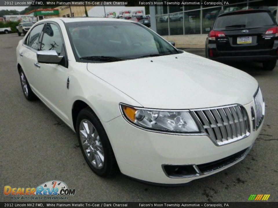 2012 Lincoln MKZ FWD White Platinum Metallic Tri-Coat / Dark Charcoal Photo #8