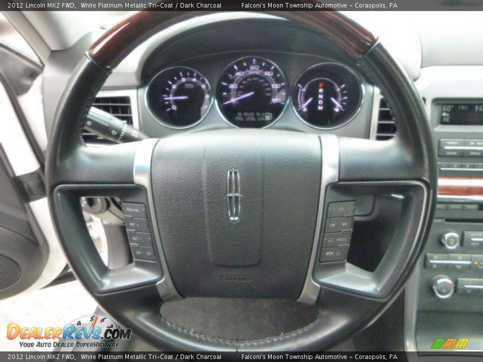 2012 Lincoln MKZ FWD White Platinum Metallic Tri-Coat / Dark Charcoal Photo #22