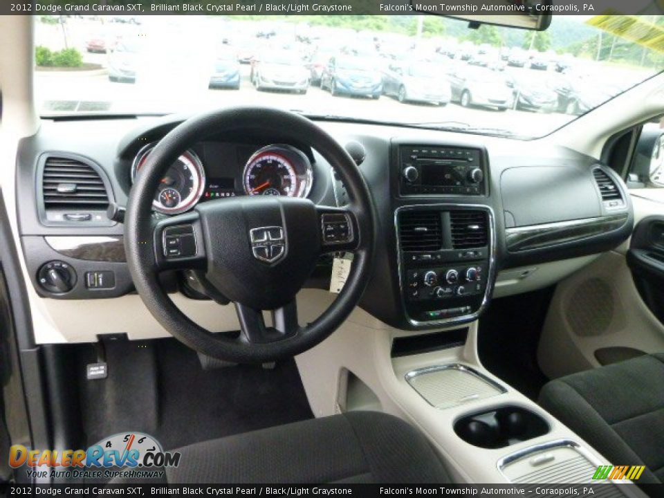 2012 Dodge Grand Caravan SXT Brilliant Black Crystal Pearl / Black/Light Graystone Photo #18