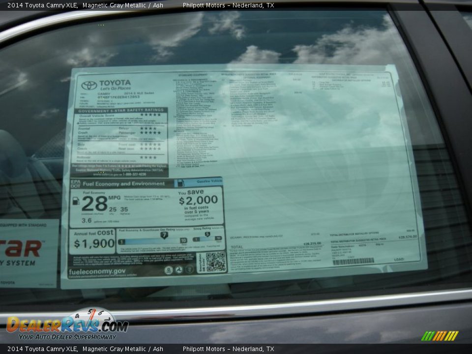2014 Toyota Camry XLE Window Sticker Photo #35
