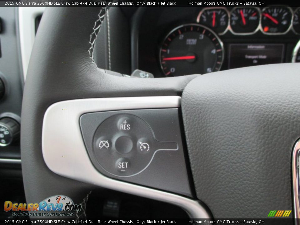 2015 GMC Sierra 3500HD SLE Crew Cab 4x4 Dual Rear Wheel Chassis Onyx Black / Jet Black Photo #22