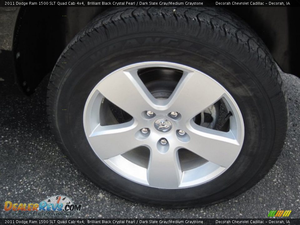 2011 Dodge Ram 1500 SLT Quad Cab 4x4 Brilliant Black Crystal Pearl / Dark Slate Gray/Medium Graystone Photo #5