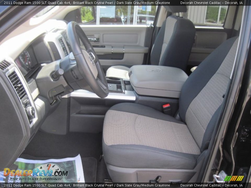 2011 Dodge Ram 1500 SLT Quad Cab 4x4 Brilliant Black Crystal Pearl / Dark Slate Gray/Medium Graystone Photo #7