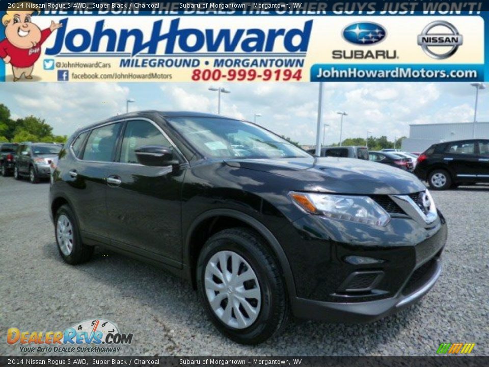 2014 Nissan Rogue S AWD Super Black / Charcoal Photo #1